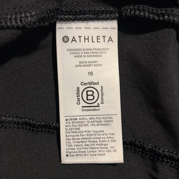 Athleta Women Black SoHo Skort Jupe-Short SoHo Zip Pockets Q21 - Picture 4 of 4